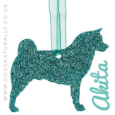 Akita Glitter Hanging Decoration (Choose from 11 colours or Mix)
